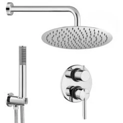 Set Doccia Incasso Completo Tondo Serena Con Soffione 25 Cm E Kit Doccetta