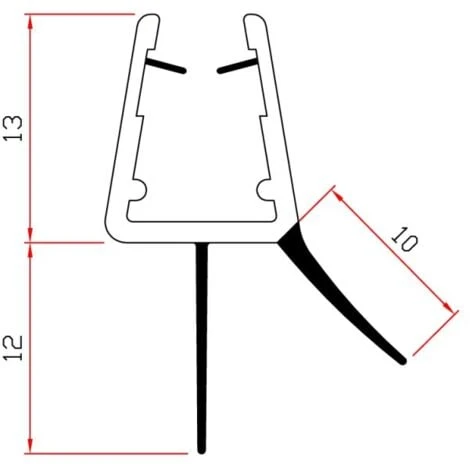 Guarnizione Box Doccia Con Gocciolatoio | Vetro 6mm 8mm EC-204 - immagine 2