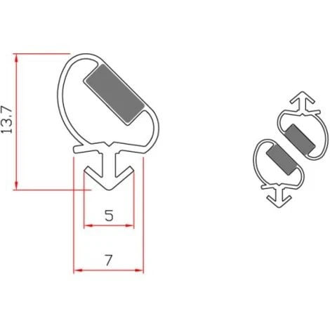 Guarnizione Magnetica Box Doccia In Gomma EC-MAG-367 Colore: Bianco - immagine 2