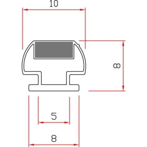 Guarnizione Magnetica Box Doccia In Gomma EC-MAG-8-41 Colore: Grigio - immagine 2