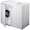 Lavatoio Coprilavatrice Con Mobile In PVC Colore Bianco 109x60 Cm Mod. Silvestro