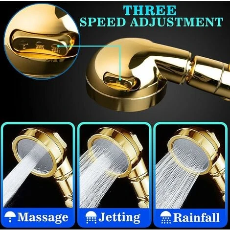 Soffione Doccia, Doccetta Univers 3 Modalità, Oro - immagine 2