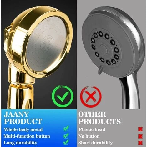 Soffione Doccia, Doccetta Univers 3 Modalità, Oro - immagine 3