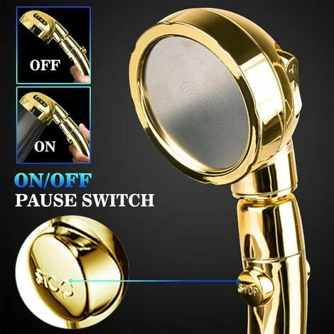 Soffione Doccia, Doccetta Univers 3 Modalità, Oro - immagine 4