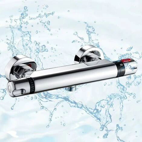 LITZEEMiscelatore Termostatico Per Doccia In Ottone Cromato Antiscottatura 38℃ Con Protezione Di Sicurezza Argento Per Bagno-4 Punti