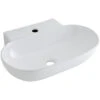 Hudson Reed Otterton Lavabo D'Appoggio Ovale Per Bagni - Lavandino Bagno Con Design Moderno - Ceramica Bianca - 1 X Foro Per Rubinetteria - 555 X 395 X 120mm