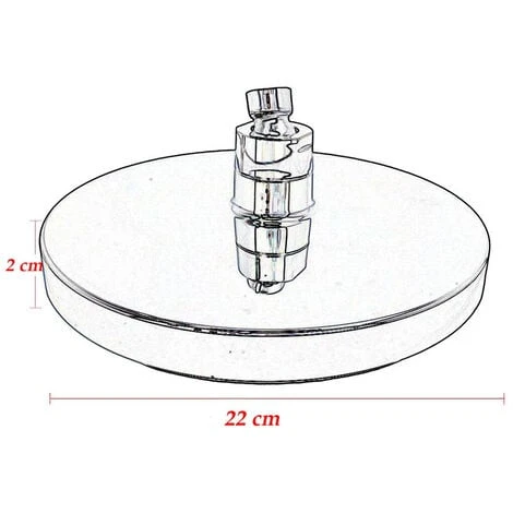 Soffione Doccia Con Led Rgb Rotondo Ø 22 Cm Per Cromoterapia Doccia Emozionale Doccetta Multicolore - immagine 5
