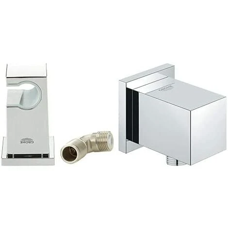 Grohe 26370000 Raccordo Erogatore, Grigio (Cromo) + Grohe 27704000 Euphoria Cube Raccordo Erogatore, Cromo