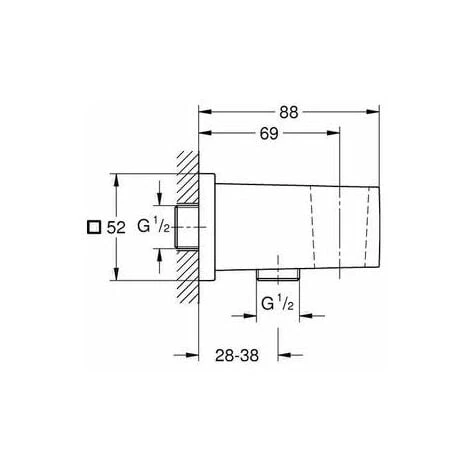 Grohe 26370000 Raccordo Erogatore, Grigio (Cromo) + Grohe 27704000 Euphoria Cube Raccordo Erogatore, Cromo - immagine 4