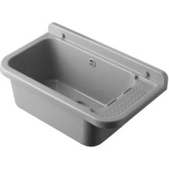 Pilozzo Da Esterno 60x34 Cm In Resina Grigia Con Vano Portasapone