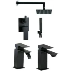 Set Completo Per Bagno Con Kit Doccia Nero Opaco Paini Venti KITVENTI4NO
