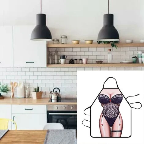 Grembiuli Divertenti 2 Pezzi Sexy Divertente Novità Grembiule Da Cucina Coppia Cintura Bavaglino Per Uomo Donna Cucina Casalinga Cucina Barbecue - immagine 5