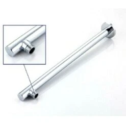 Trade Shop - Braccio Per Soffione Doccia Tondo In Ottone Cromato Completo Di Rosone 30cm