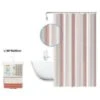 Trade Shop - Tenda Doccia Antimuffa Righe Rosa Impermeabile 180x200 Cm Con Anelli Bagno 59813