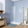 Walk In Parete Fissa Per Doccia In Vetro Temperato 6 Mm Satinato Opaco Anticalcare 65x195cm