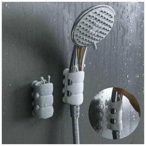 Supporto Per Soffione Doccia, Ventosa In Silicone Senza Perforazione, Supporto Per Montaggio A Parete Per Soffione Doccia, Nessun Trapano Necessario Per Marmo, Vetro, Metallo, Ceramica (bianco) - immagine 4