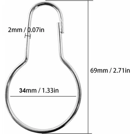 Gancio Per Anello Per Tenda Da Doccia Da 36 Pezzi Per L'ordinamento E La Finitura - immagine 2