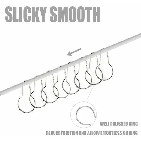 Gancio Per Anello Per Tenda Da Doccia Da 36 Pezzi Per L'ordinamento E La Finitura - immagine 4