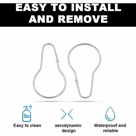 Gancio Per Anello Per Tenda Da Doccia Da 36 Pezzi Per L'ordinamento E La Finitura - immagine 5