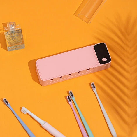 Smart UV Sterilizzazione Portaspazzolino Sterilizzatore Per Spazzolino Da Denti A Parete Portaspazzolino Multifunzione Senza Punzonatura Bianco - immagine 4